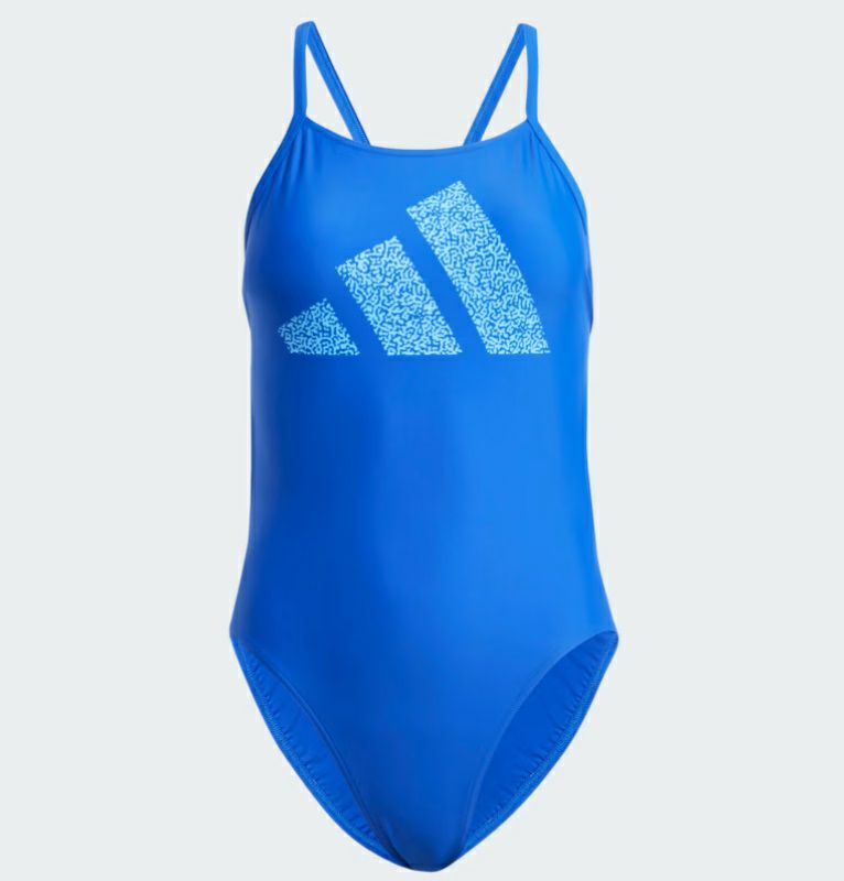 アディダス スリーバー ロゴプリント スイムウェア ブルー | 海外
