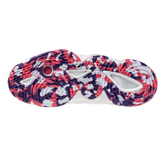 ミズノ ウエーブ モーメンタム 3 ミッドカット ホワイト バイオレットインディゴ レディース 2025