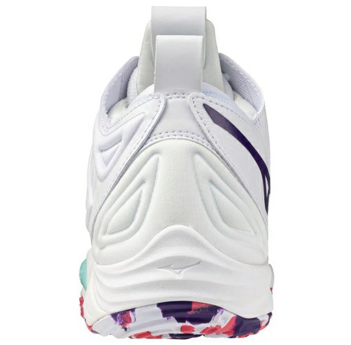 ミズノ ウエーブ モーメンタム 3 ミッドカット ホワイト バイオレットインディゴ レディース 2025