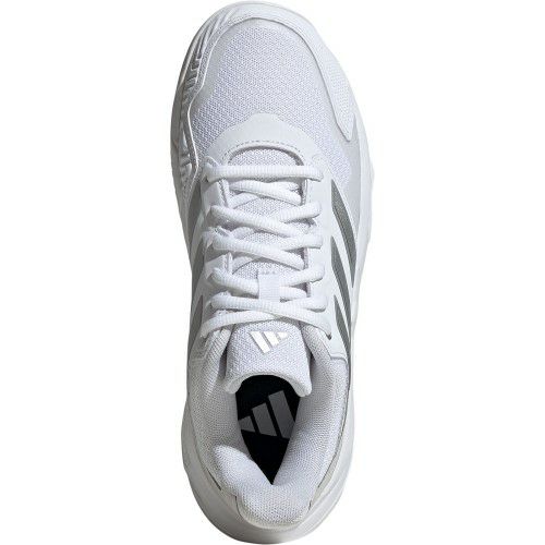 アディダス コートジャム コントロール 3 クレーコート用 クラウドホワイト シルバーメタリック レディースド 2025