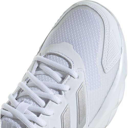 アディダス コートジャム コントロール 3 クレーコート用 クラウドホワイト シルバーメタリック レディースド 2025