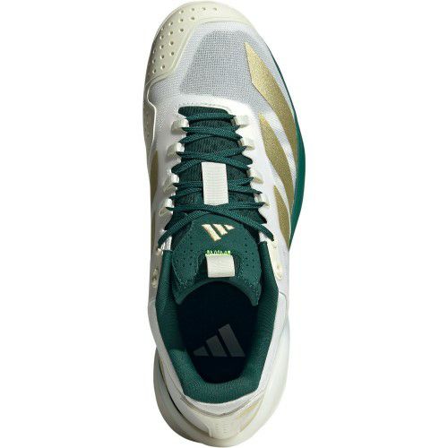 アディダス アディゼロ サイバーソニック オールコート用 クラウドホワイト ゴールドメタリック 2025