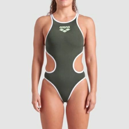 アリーナ ONE BIG LOGO ワンピーススイムスーツ ダークセージ 2025