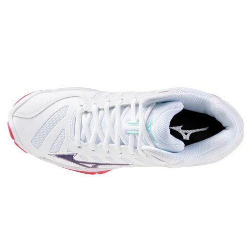 ミズノ ウエーブ ボルテージ 2 ミッドカット ホワイト カメリアレッド レディース 2025