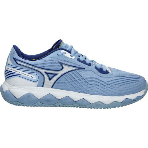 ミズノ ウエーブ エンフォース ツアー ２ クレーコート用 ベル・エアブルー ホワイト レディース 2025