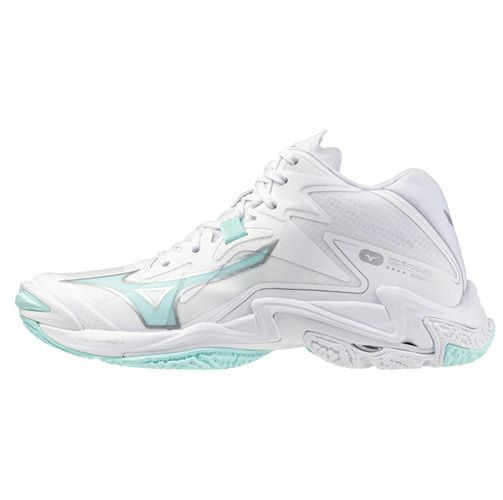 ミズノ ウエーブ ライトニング Z8 ミッドカット ホワイト ブルーティント レディース 2025