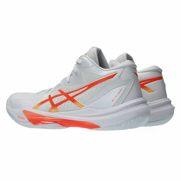 アシックス スカイ エリート FF 3 ミッドカット ホワイト ヴィヴィッドコーラル レディース 2025