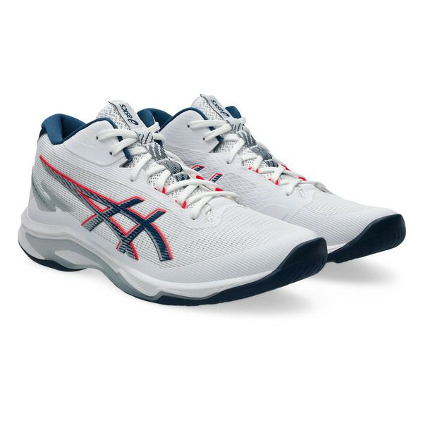 アシックス ネットバーナー バリスティック FF 4 ミッドカット ホワイト マコブルー 2025