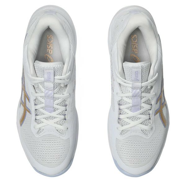 アシックス ネットバーナー バリスティック FF 4 ミッドカット ホワイト シャンパン レディース 2025