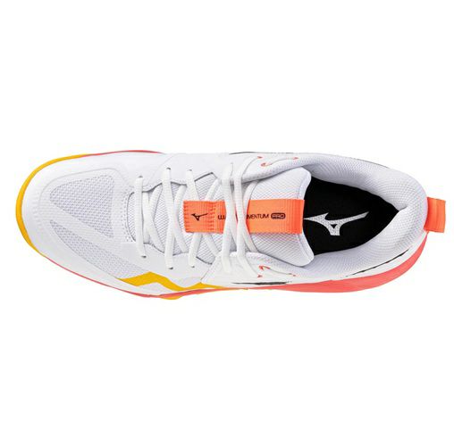 ミズノ ウエーブ モーメンタム プロ ホワイト フィアリーコーラル 2025