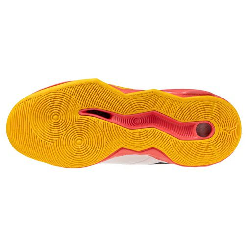 ミズノ ウエーブ モーメンタム プロ ミッドカット ホワイト フィアリーコーラル 2025