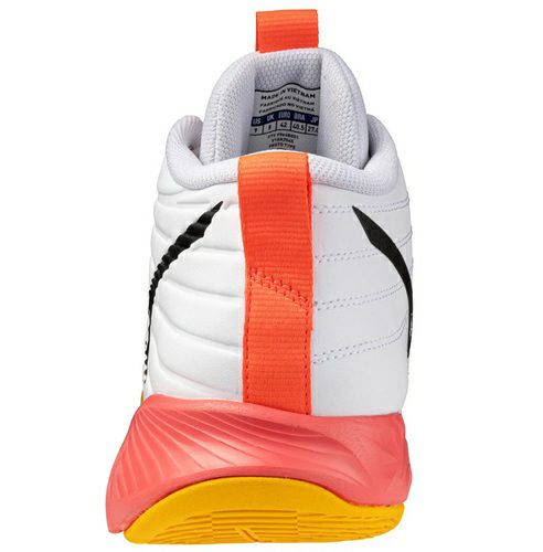 ミズノ ウエーブ モーメンタム プロ ミッドカット ホワイト フィアリーコーラル 2025