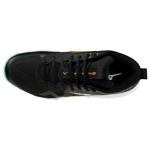 ミズノ ウエーブ モーメンタム プロ ミッドカット ブラック アイスグリーン 2025