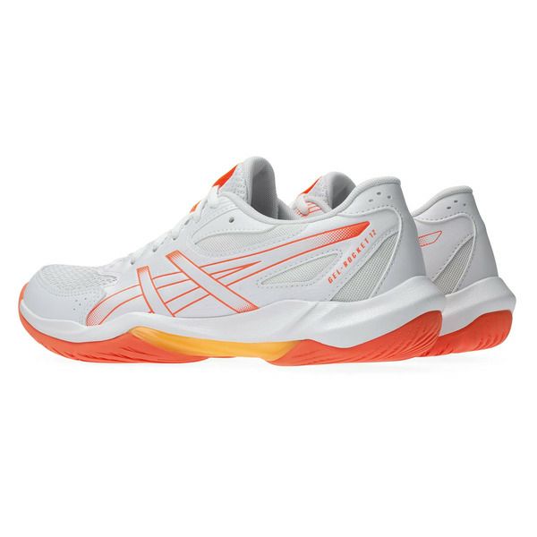 アシックス ゲルロケット 12 ホワイト ヴィヴィッドコーラル レディース 2025