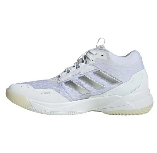 アディダス クレイジーフライト 6 ミッドカット フットウェアホワイト シルバーメタリック レディース 2025