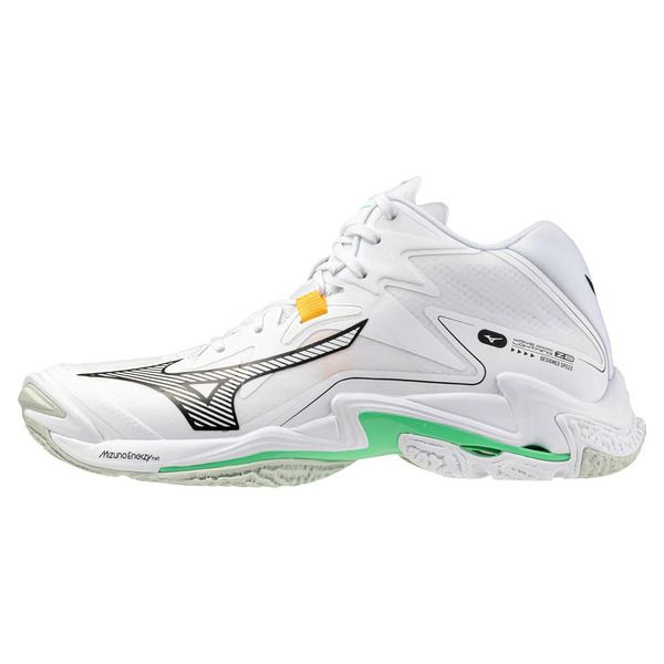 ミズノ ウエーブ ライトニング Z8 ミッドカット ホワイト フローズンエメラルド 2025