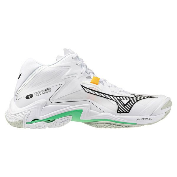 ミズノ ウエーブ ライトニング Z8 ミッドカット ホワイト フローズンエメラルド 2025