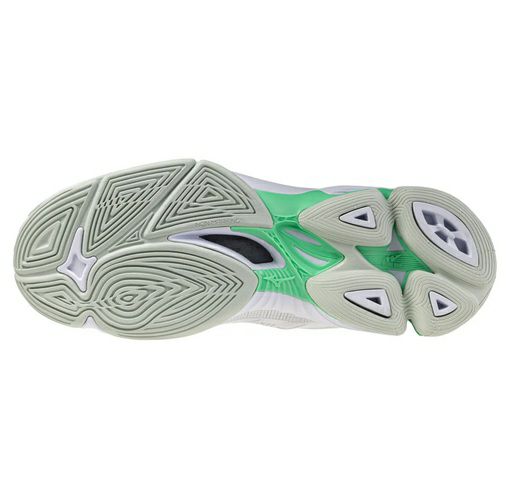 ミズノ ウエーブ ボルテージ 2 ミッドカット ホワイト フローズンエメラルド 2025