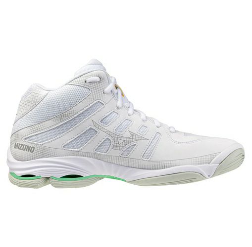 ミズノ ウエーブ ボルテージ 2 ミッドカット ホワイト フローズンエメラルド 2025