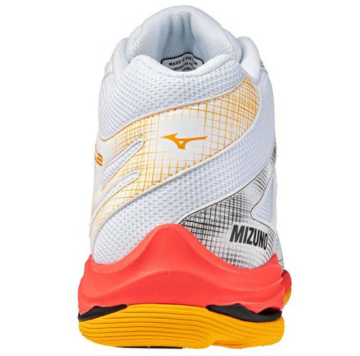ミズノ ウエーブ ボルテージ 2 ミッドカット ホワイト フィアリーコーラル 2025