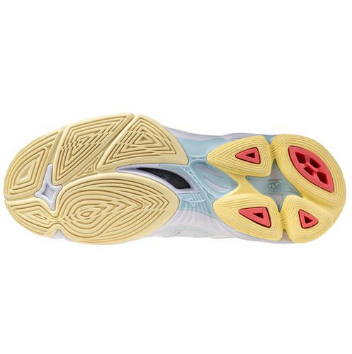 ミズノ ウエーブ ボルテージ 2 ミッドカット ホワイト カリプソコーラル レディース 2025