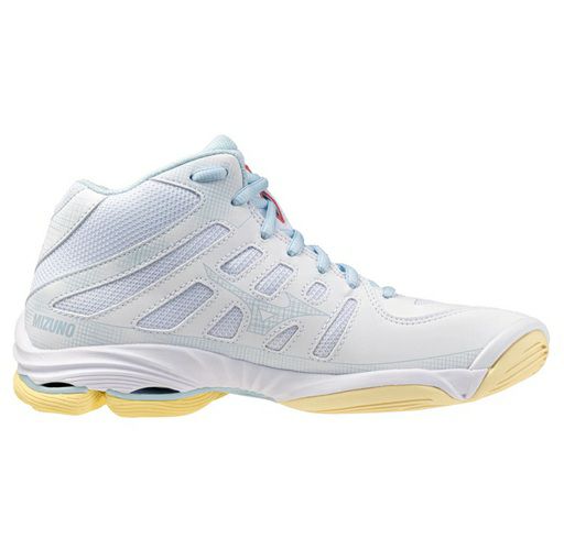 ミズノ ウエーブ ボルテージ 2 ミッドカット ホワイト カリプソコーラル レディース 2025