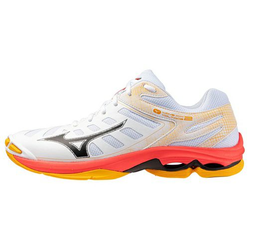 ミズノ ウエーブ ボルテージ 2 ホワイト フィアリーコーラル 2025