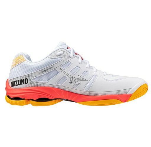 ミズノ ウエーブ ボルテージ 2 ホワイト フィアリーコーラル 2025