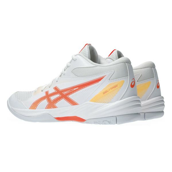 アシックス ゲルタスク 4 ミッドカット ホワイト ヴィヴィッドコーラル レディース 2025