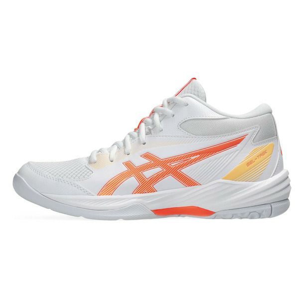 アシックス ゲルタスク 4 ミッドカット ホワイト ヴィヴィッドコーラル レディース 2025