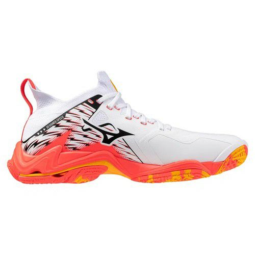 ミズノ ウエーブ ライトニング ネオ 3 ホワイト ファイアリーコーラル 2025