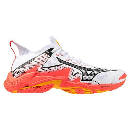 ミズノ ウエーブ ライトニング ネオ 3 ホワイト ファイアリーコーラル 2025