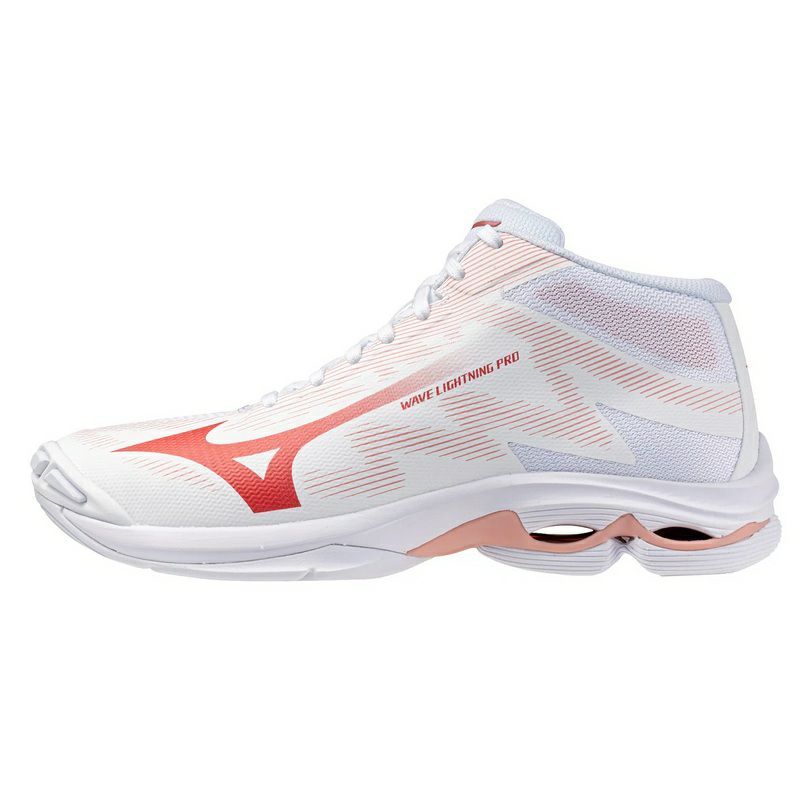 ミズノ ウエーブ ライトニング プロ ミッドカット ホワイト ローズエレガンス レディース 2026