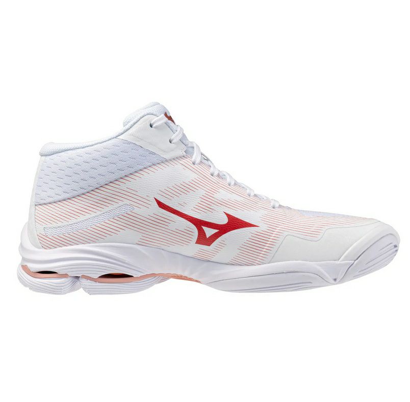 ミズノ ウエーブ ライトニング プロ ミッドカット ホワイト ローズエレガンス レディース 2026