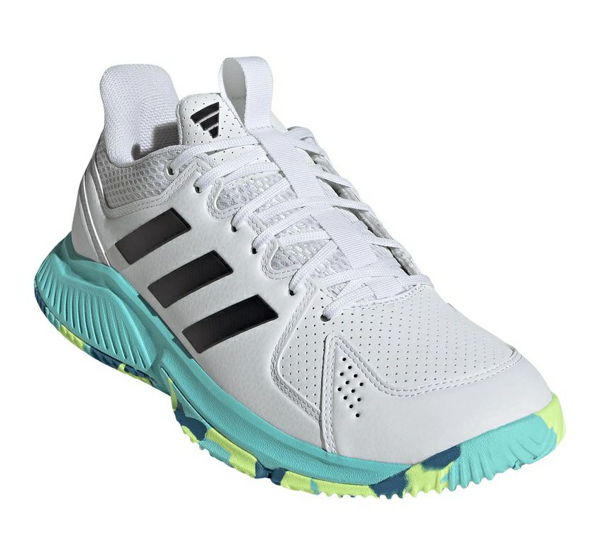 アディダス コートフライト レディース ホワイト フラッシュアクア 2026