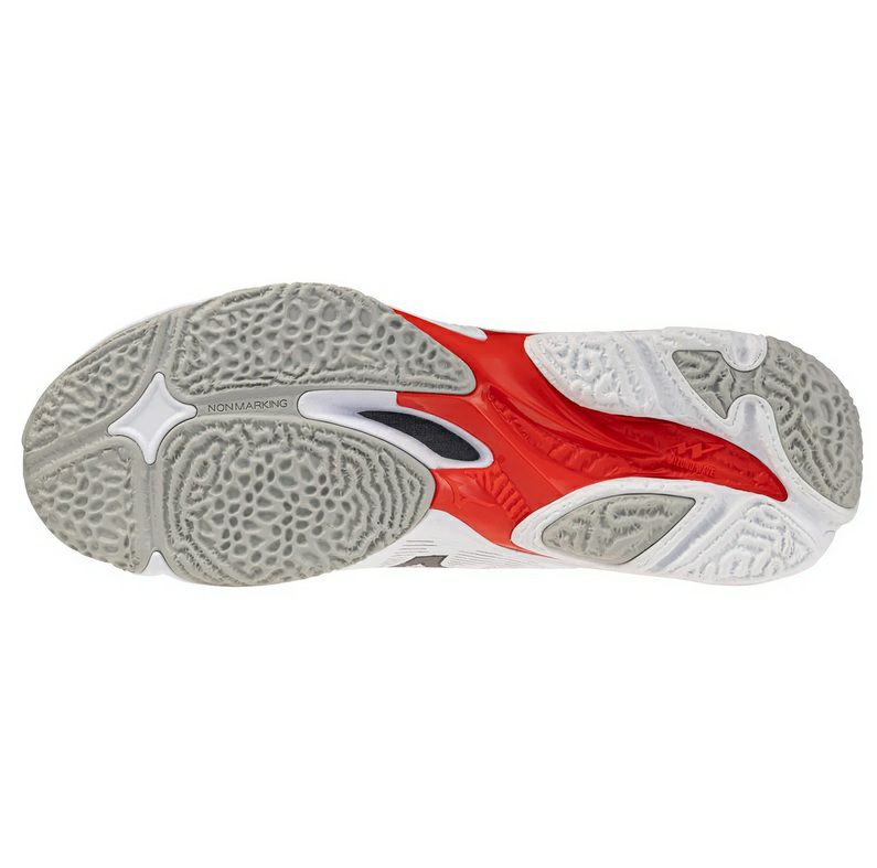 ミズノ ウエーブ ライトニング エリート MID ホワイト ファイアリーレッド 2026