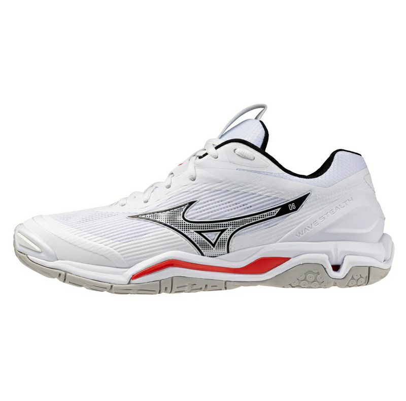 ミズノ ウエーブ ステルス 6 ホワイト ファイアリーレッド 2026