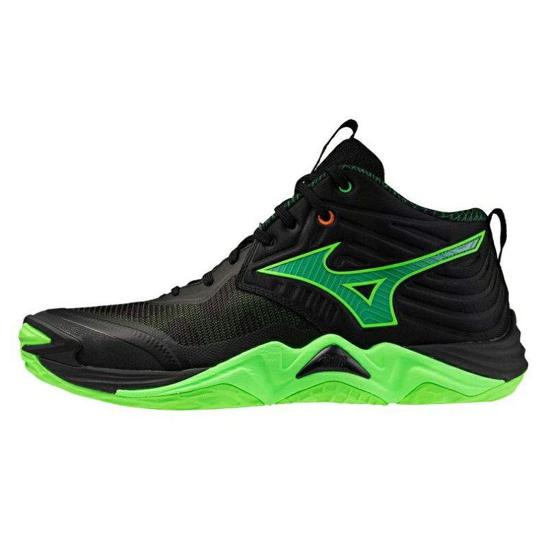 ミズノ ウエーブ モーメンタム エリート ミッドカット ブラック グローイングアップル 2026