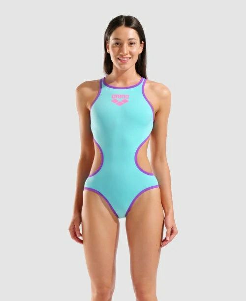 アリーナ ONE BIG LOGO ワンピーススイムスーツ ウォーター/パープル