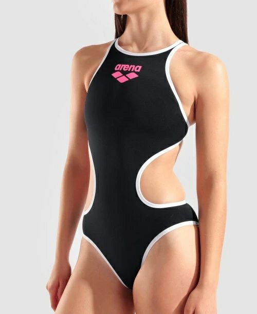 アリーナ ONE BIG LOGO ワンピーススイムスーツ ブラック/ホワイト