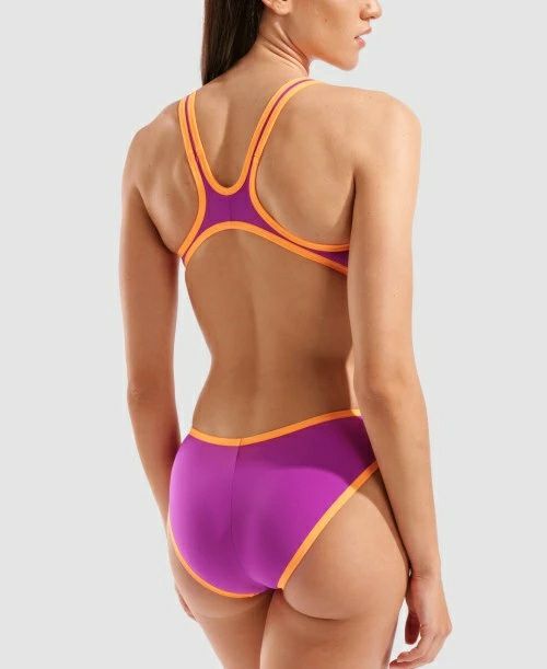 アリーナ ONE BIG LOGO ワンピーススイムスーツ ベリーフクシア/フルオオレンジ